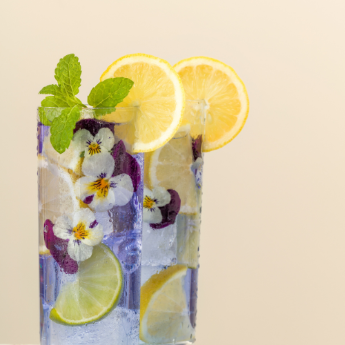 Violet Cocktail. Buy edible flowers for cocktails and drinks from